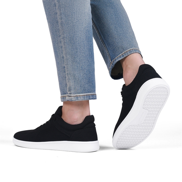 Men's Knitted Casual Sneakers - BLACK - 7